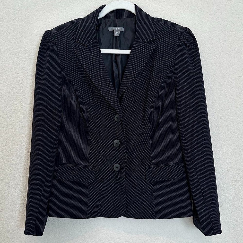 Apt 9 Black with White Stripes Blazer